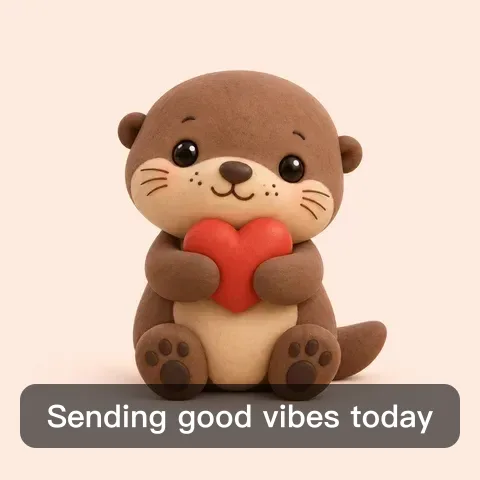Subtitle template example: an otter with a translucent caption box